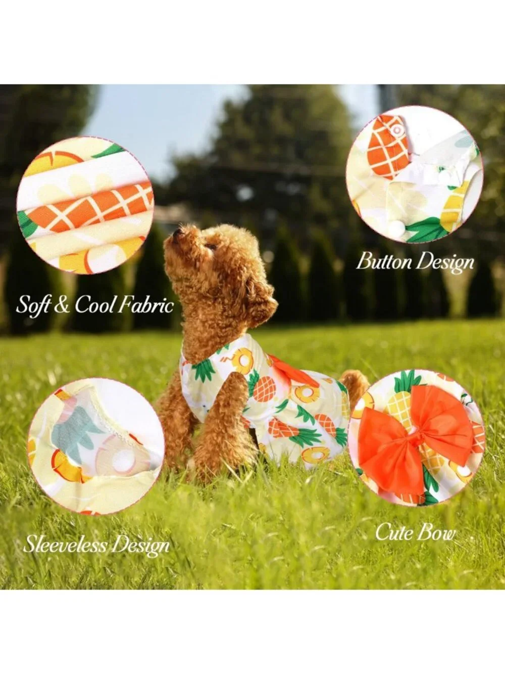 5 Pack Floral Summer Dog Dresses with Bowknot | Cute Outfits for Small Dogs